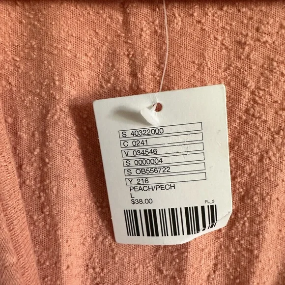 NWT Urban Outfitters CPO Provisions Textured Peach Oversized Top Size Large - Picture 6 of 9